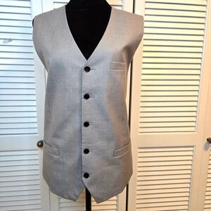 Babeyond Unisex Light Gray Casual Vest Size Large Adj Back. Button Front  Y2K